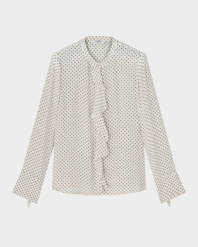 Cody Polka-Dot Ruffle Blouse